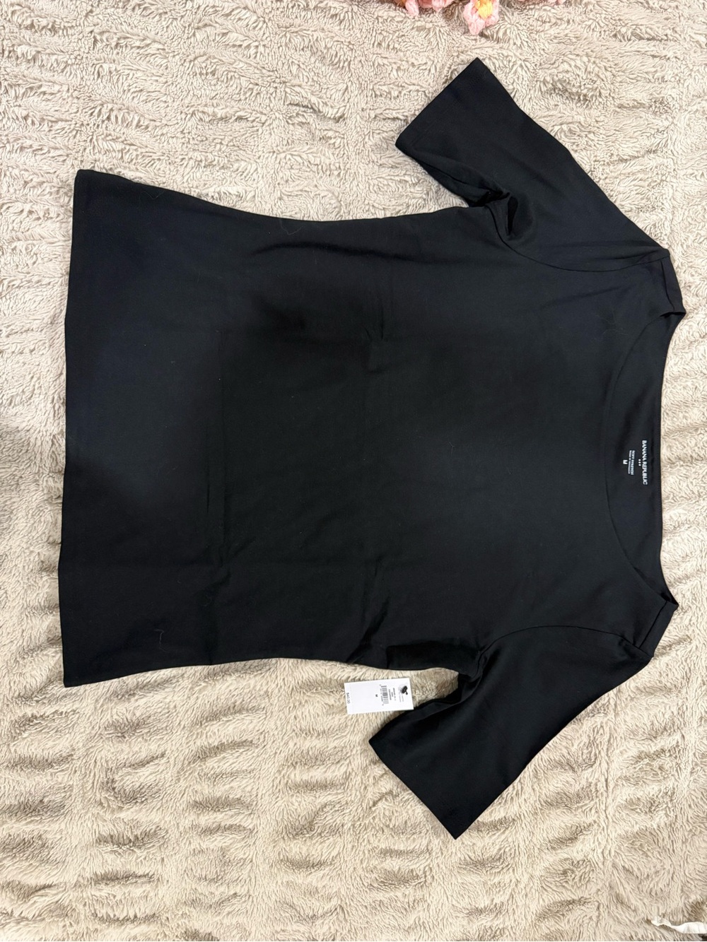 Banana Republic Black Short Sleeve Scoop Neck Top
